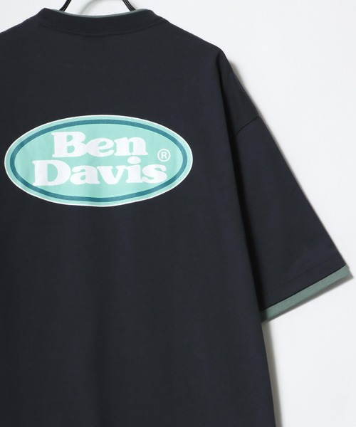 BEN DAVIS(ベンデイビス)の「BEN DAVIS/ベンデイビス オーバーサイズ バックプリント オーバルロゴ フロント ワンポイント刺繍 レイヤード 半袖Tシャツ(Tシャツ/カットソー・メンズ・ホワイト/チャコールグレー/アッシュグレー/ブルー系その他・M/L/XL)」の3枚目の写真