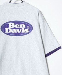 BEN DAVIS/ベンデイビス オーバーサイズ バックプリント オーバルロゴ フロント ワンポイント刺繍 レイヤード 半袖Tシャツ