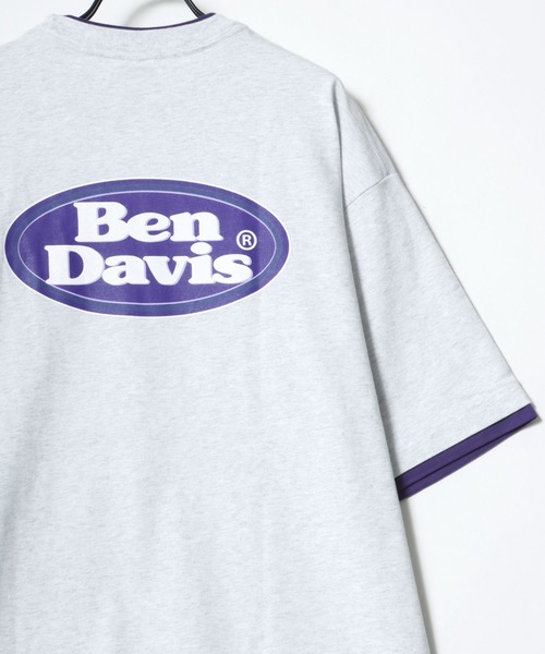 BEN DAVIS(ベンデイビス)の「BEN DAVIS/ベンデイビス オーバーサイズ バックプリント オーバルロゴ フロント ワンポイント刺繍 レイヤード 半袖Tシャツ(Tシャツ/カットソー・メンズ・ホワイト/チャコールグレー/アッシュグレー/ブルー系その他・M/L/XL)」の4枚目の写真