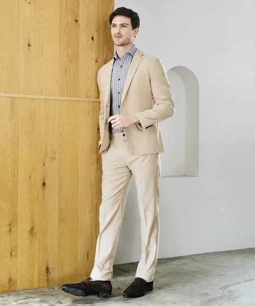 MICHEL KLEIN HOMME (ミッシェルクランオム)の「リネンスラックスパンツ(スラックス・メンズ・ベージュ/ネイビー/グレー・MEDIUM/LARGE/X-LARGE)」の1枚目の写真