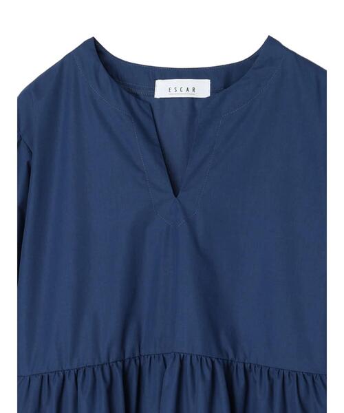 ESCAR（エスカー）の「・ESCAR ボリュームスリーブシャツワンピース（ワンピース・レディース・ネイビー/モカ/グリーン系その他2・FREE）」の12枚目の写真