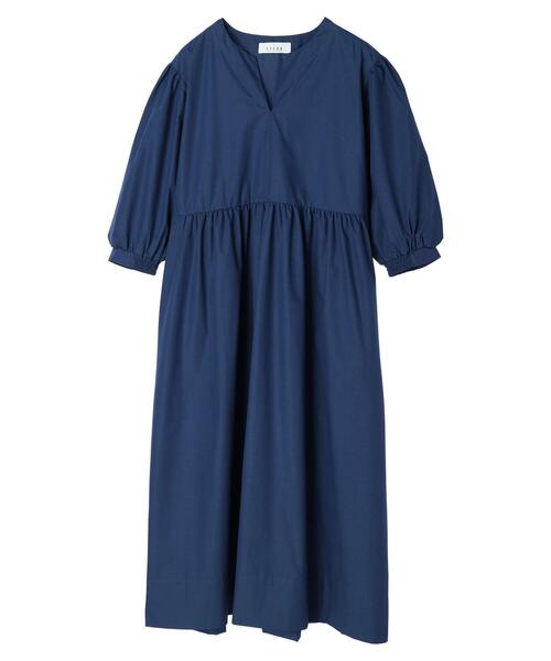 ESCAR（エスカー）の「・ESCAR ボリュームスリーブシャツワンピース（ワンピース・レディース・ネイビー/モカ/グリーン系その他2・FREE）」の5枚目の写真