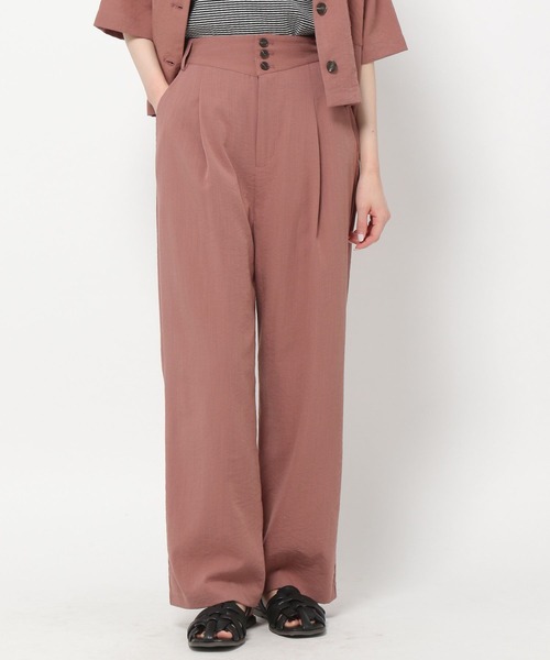 mysty woman（ミスティウーマン）の「タックストレートパンツ 275144（スラックス・レディース・カーキ/アイボリー/モカ・FREE）」の13枚目の写真