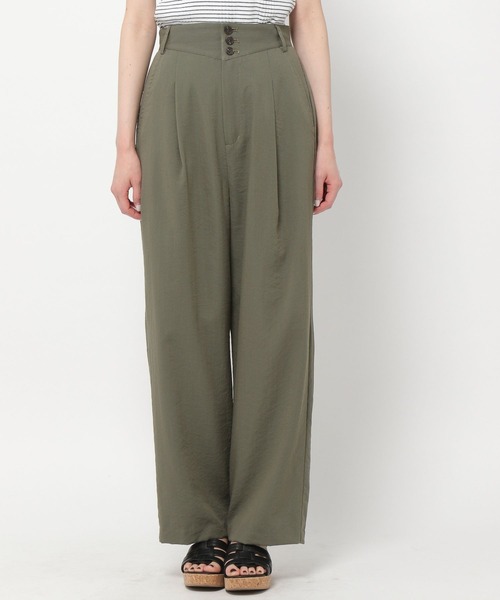 mysty woman（ミスティウーマン）の「タックストレートパンツ 275144（スラックス・レディース・カーキ/アイボリー/モカ・FREE）」の16枚目の写真