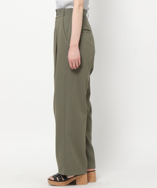 mysty woman（ミスティウーマン）の「タックストレートパンツ 275144（スラックス・レディース・カーキ/アイボリー/モカ・FREE）」の17枚目の写真