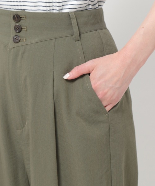 mysty woman（ミスティウーマン）の「タックストレートパンツ 275144（スラックス・レディース・カーキ/アイボリー/モカ・FREE）」の20枚目の写真