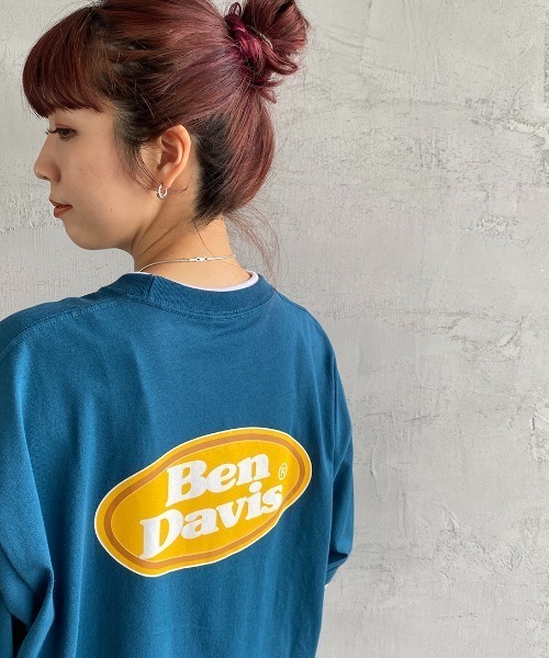 BEN DAVIS（ベンデイビス）の「【WEB限定】[BEN DAVIS/ベンデイビス] オーバルロゴプリント レイヤードデザインTシャツ（Tシャツ/カットソー・レディース・ライトグレー/ブルー/ホワイト・M/L/XL）」の3枚目の写真