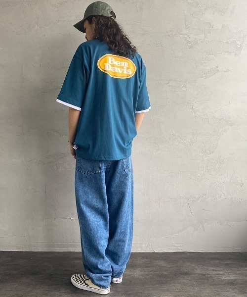 BEN DAVIS（ベンデイビス）の「【WEB限定】[BEN DAVIS/ベンデイビス] オーバルロゴプリント レイヤードデザインTシャツ（Tシャツ/カットソー・レディース・ライトグレー/ブルー/ホワイト・M/L/XL）」の5枚目の写真