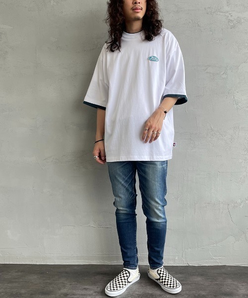 BEN DAVIS（ベンデイビス）の「【WEB限定】[BEN DAVIS/ベンデイビス] オーバルロゴプリント レイヤードデザインTシャツ（Tシャツ/カットソー・レディース・ライトグレー/ブルー/ホワイト・M/L/XL）」の20枚目の写真