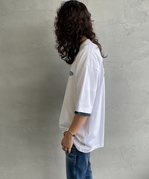 BEN DAVIS（ベンデイビス）の「【WEB限定】[BEN DAVIS/ベンデイビス] オーバルロゴプリント レイヤードデザインTシャツ（Tシャツ/カットソー・レディース・ライトグレー/ブルー/ホワイト・M/L/XL）」の10枚目の写真