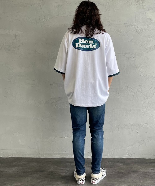 BEN DAVIS（ベンデイビス）の「【WEB限定】[BEN DAVIS/ベンデイビス] オーバルロゴプリント レイヤードデザインTシャツ（Tシャツ/カットソー・レディース・ライトグレー/ブルー/ホワイト・M/L/XL）」の17枚目の写真
