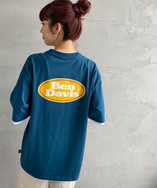 BEN DAVIS（ベンデイビス）の「【WEB限定】[BEN DAVIS/ベンデイビス] オーバルロゴプリント レイヤードデザインTシャツ（Tシャツ/カットソー・レディース・ライトグレー/ブルー/ホワイト・M/L/XL）」の18枚目の写真