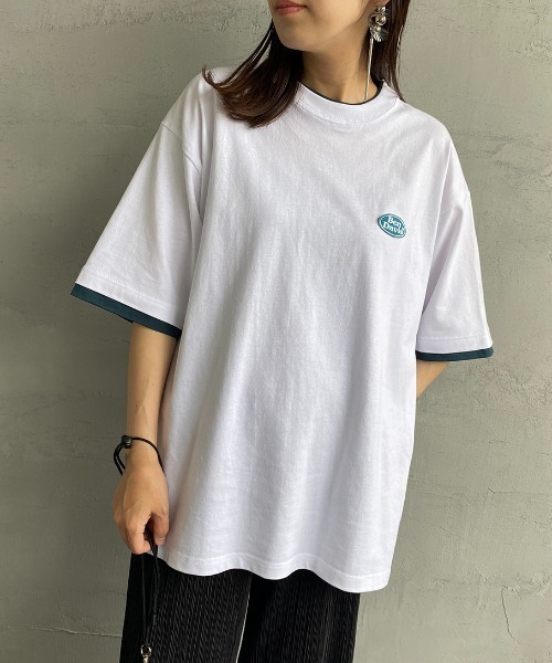 BEN DAVIS（ベンデイビス）の「【WEB限定】[BEN DAVIS/ベンデイビス] オーバルロゴプリント レイヤードデザインTシャツ（Tシャツ/カットソー・レディース・ライトグレー/ブルー/ホワイト・M/L/XL）」の21枚目の写真