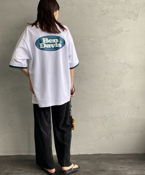 BEN DAVIS（ベンデイビス）の「【WEB限定】[BEN DAVIS/ベンデイビス] オーバルロゴプリント レイヤードデザインTシャツ（Tシャツ/カットソー・レディース・ライトグレー/ブルー/ホワイト・M/L/XL）」の7枚目の写真