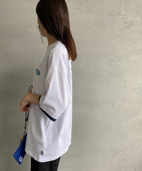 BEN DAVIS（ベンデイビス）の「【WEB限定】[BEN DAVIS/ベンデイビス] オーバルロゴプリント レイヤードデザインTシャツ（Tシャツ/カットソー・レディース・ライトグレー/ブルー/ホワイト・M/L/XL）」の13枚目の写真