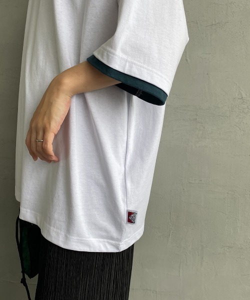 BEN DAVIS（ベンデイビス）の「【WEB限定】[BEN DAVIS/ベンデイビス] オーバルロゴプリント レイヤードデザインTシャツ（Tシャツ/カットソー・レディース・ライトグレー/ブルー/ホワイト・M/L/XL）」の9枚目の写真