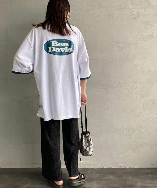 BEN DAVIS（ベンデイビス）の「【WEB限定】[BEN DAVIS/ベンデイビス] オーバルロゴプリント レイヤードデザインTシャツ（Tシャツ/カットソー・レディース・ライトグレー/ブルー/ホワイト・M/L/XL）」の15枚目の写真