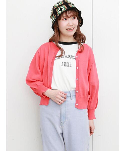 ehka sopo（エヘカソポ）の「リンガーカレッジロゴTシャツ（ニット/セーター・レディース・ネイビー/オフホワイト/キナリ・ﾌﾘ-）」の19枚目の写真