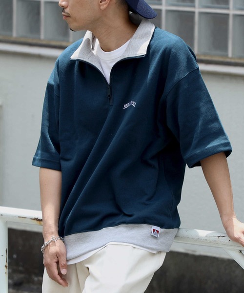 BEN DAVIS（ベンデイビス）の「【BEN DAVIS】ハーフジップカットソー（その他トップス・メンズ・グレー/ブラウン/ダークグレー/ロイヤルブルー・L/S/M/XL）」の7枚目の写真