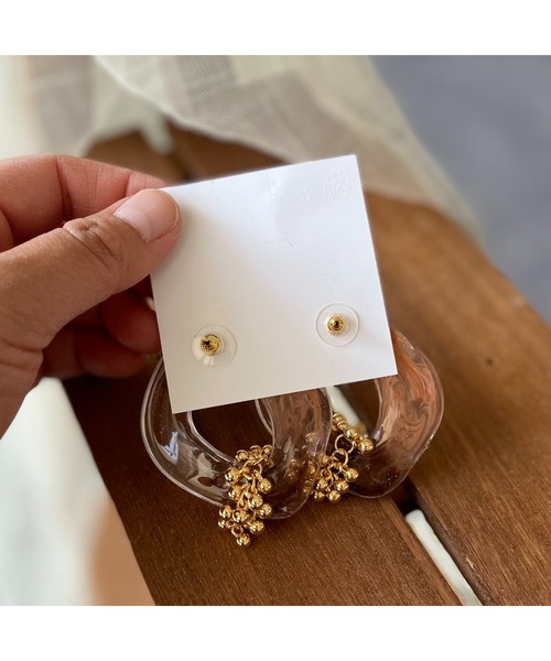 tone(トーン)の「【marihori】ジェルネイル マット 大ぶりリングピアス(MA)(ピアス(両耳用)・レディース・ベージュ/パープル/グリーン系その他/パープル系その他/レッド系その他/イエロー系その他/グリーン系その他2・FREE)」の8枚目の写真