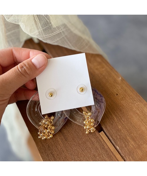 tone(トーン)の「【marihori】ジェルネイル マット 大ぶりリングピアス(MA)(ピアス(両耳用)・レディース・ベージュ/パープル/グリーン系その他/パープル系その他/レッド系その他/イエロー系その他/グリーン系その他2・FREE)」の11枚目の写真