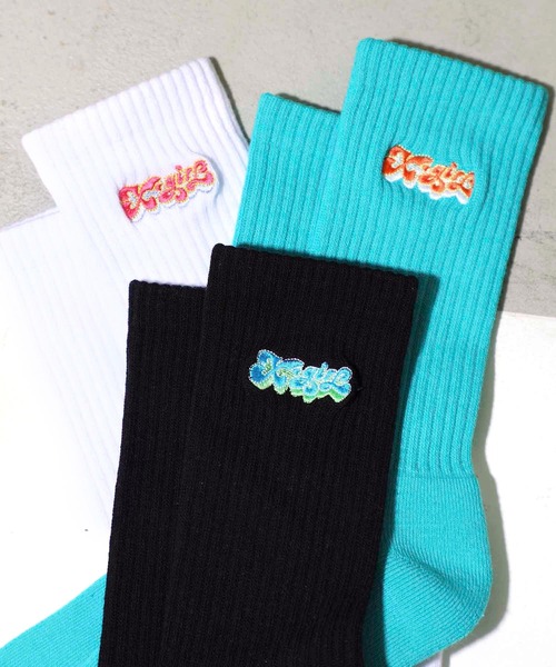 X-girl(エックスガール)の「CANDY LOGO RIB SOCKS/ロゴ刺繍/靴下 リブソックス(ソックス/靴下・レディース・ホワイト/ブラック/グリーン・ONE SIZE)」の17枚目の写真