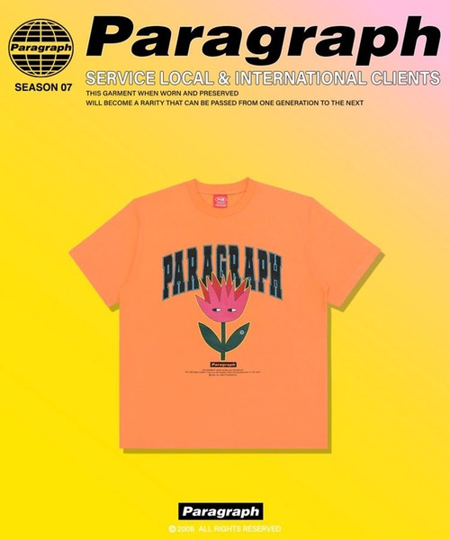 【Paragraph/パラグラフ】フラワーフェイスロゴ ハーフスリーブT/№33/22SS