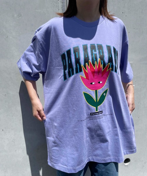 【Paragraph/パラグラフ】フラワーフェイスロゴ ハーフスリーブT/№33/22SS