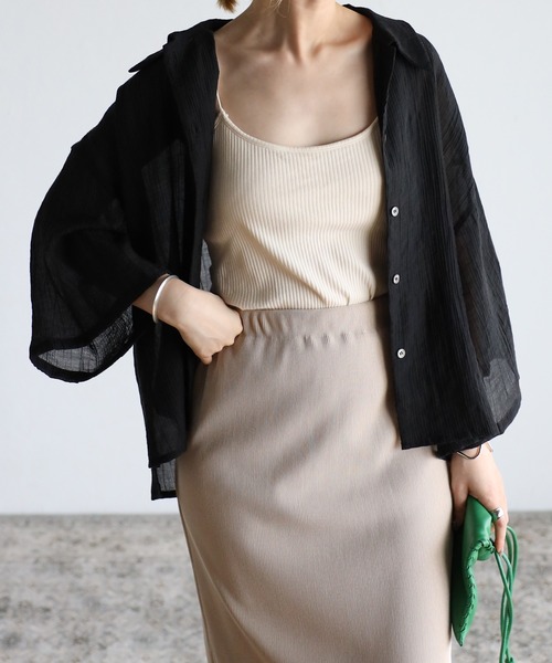 22 春夏新作 シアー楊柳ハーフスリーブシャツ シャツ ブラウス R アールドット のファッション通販 Zozotown