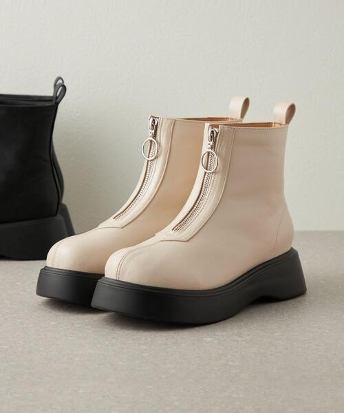 CITEN(シテン)の「<CITEN>ボリュームソール ハーフジップ ブーツ(ブーツ・レディース・ブラック/オフホワイト・23cm/23.5cm/24cm/24.5cm)」の17枚目の写真