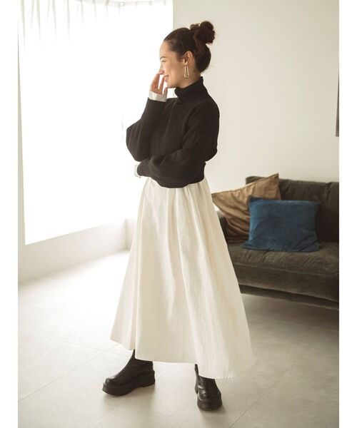 Ungrid（アングリッド）の「バックリボンニットセットワンピース（ワンピース・レディース・オレンジ/オフホワイト/ブラック・FREE）」の6枚目の写真