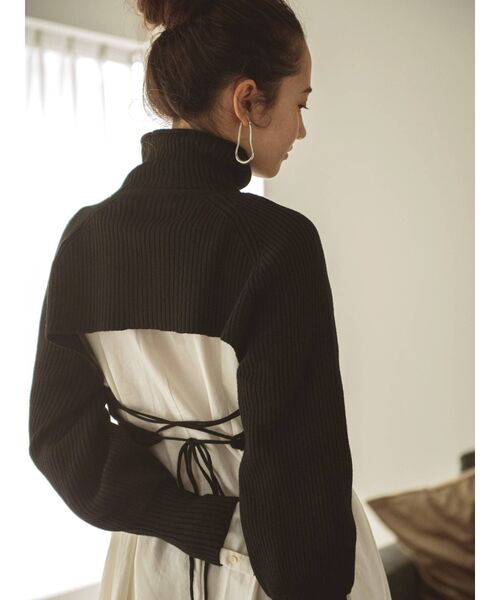 Ungrid（アングリッド）の「バックリボンニットセットワンピース（ワンピース・レディース・オレンジ/オフホワイト/ブラック・FREE）」の8枚目の写真