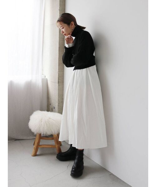 Ungrid（アングリッド）の「バックリボンニットセットワンピース（ワンピース・レディース・オレンジ/オフホワイト/ブラック・FREE）」の18枚目の写真