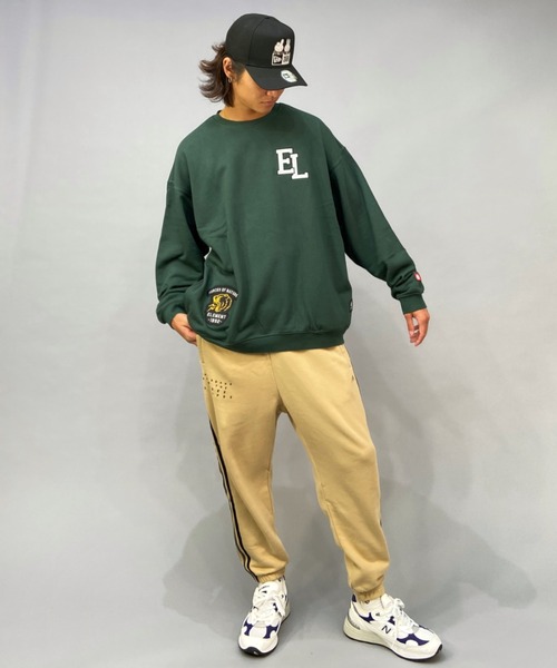 ELEMENT(エレメント)の「【ムラサキスポーツ別注】ELEMENT/エレメント ワイドシルエット クルーネックスウェット/トレーナー BC022-030(スウェット・メンズ・ネイビー/ブラック/グリーン・XL/L/M)」の10枚目の写真