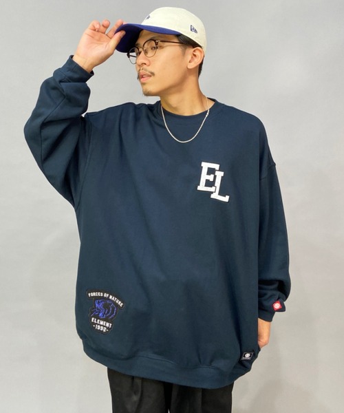 ELEMENT(エレメント)の「【ムラサキスポーツ別注】ELEMENT/エレメント ワイドシルエット クルーネックスウェット/トレーナー BC022-030(スウェット・メンズ・ネイビー/ブラック/グリーン・XL/L/M)」の13枚目の写真