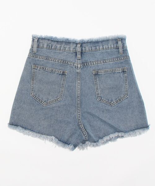 anap mimpi（アナップミンピ）の「フリンジデニムショートパンツ（デニムパンツ・レディース・ブルー・S/M）」の2枚目の写真
