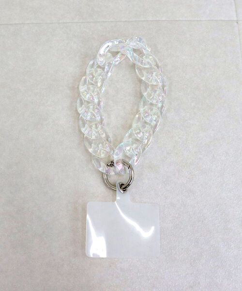 fredy emue(フレディエミュ)の「チェーンスマホストラップ(スマホグッズ・レディース・ライトブルー/オフホワイト/ピンク/クリア・FREE)」の11枚目の写真