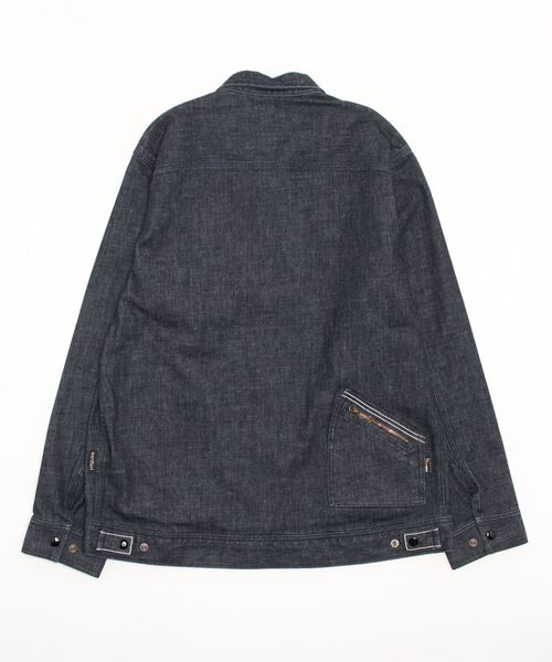 Lee(リー)の「narifuri × Lee 高耐久ストレッチデニム 91-B(デニムジャケット・メンズ・ブラック/インディゴブルー・SMALL/LARGE)」の11枚目の写真