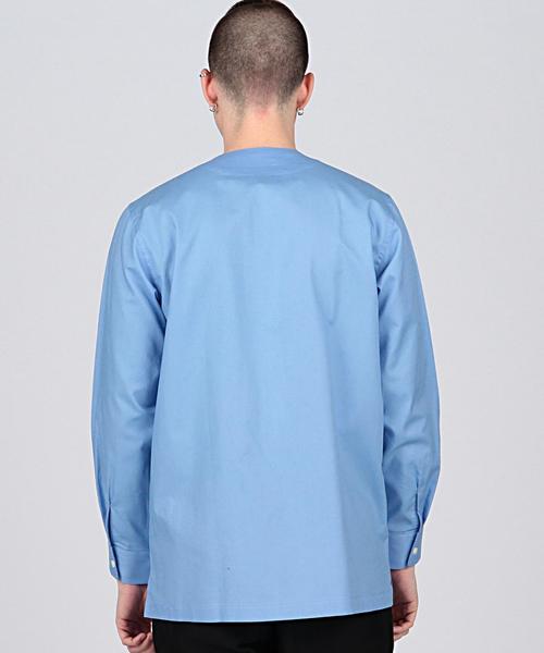 EN ROUTE(アンルート)の「ENR オックス ノーカラーシャツ●(シャツ/ブラウス・メンズ・ホワイト/ロイヤルブルー・2/1/3)」の6枚目の写真