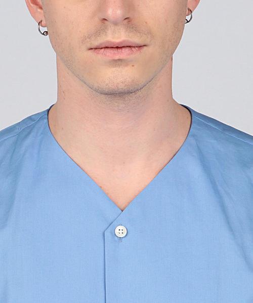 EN ROUTE(アンルート)の「ENR オックス ノーカラーシャツ●(シャツ/ブラウス・メンズ・ホワイト/ロイヤルブルー・2/1/3)」の9枚目の写真