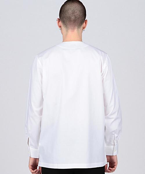 EN ROUTE(アンルート)の「ENR オックス ノーカラーシャツ●(シャツ/ブラウス・メンズ・ホワイト/ロイヤルブルー・2/1/3)」の4枚目の写真