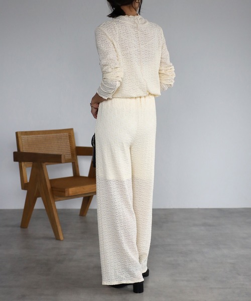 mi via loca（ミヴィアロカ）の「フラワーレースセンターシームパンツ（その他パンツ・レディース・ブラック/ベージュ/キナリ・FREE）」の16枚目の写真