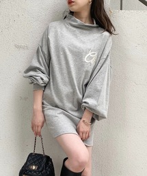 【2022AW】胸刺繍ハイネックルーズロンT