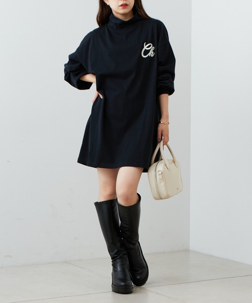 ❤️マンシングハイネック❤️　新品未使用　Lサイズ❤️－3℃クール　UVカット 2022AW】胸刺繍ハイネックルーズロンT（Tシャツ/カットソー