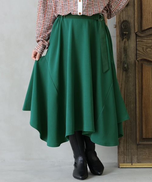 osharewalker(オシャレウォーカー)の「『美麗ヘムラインスカート』(スカート・レディース・チャコール/ネイビー/ブラック/グリーン/ボルドー・FREE)」の1枚目の写真
