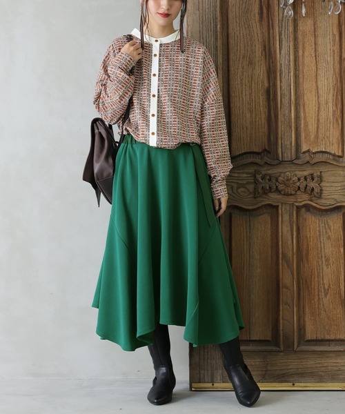 osharewalker(オシャレウォーカー)の「『美麗ヘムラインスカート』(スカート・レディース・チャコール/ネイビー/ブラック/グリーン/ボルドー・FREE)」の9枚目の写真