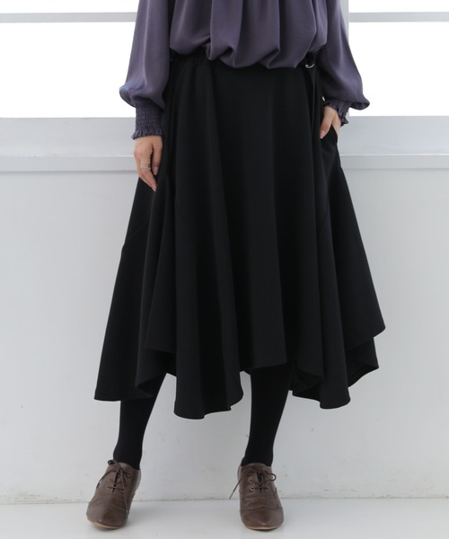 osharewalker(オシャレウォーカー)の「『美麗ヘムラインスカート』(スカート・レディース・チャコール/ネイビー/ブラック/グリーン/ボルドー・FREE)」の7枚目の写真