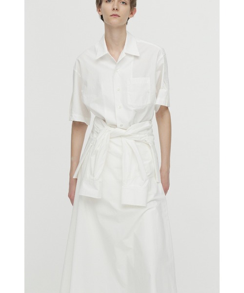 UNDECORATED(アンデコレイテッド)の「UNDECORATED アンデコレイテッド / Cotton Wrapped Skirt コットンラップスカート 巻きスカート(セットアップ) / UDS23406(スカート・レディース・ホワイト/ブルー/チャコールグレー・1/0)」の6枚目の写真