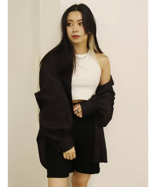 EVRIS（エヴリス）の「ボリュームスリーブベーシックシャツ（シャツ/ブラウス・レディース・ブラック/ホワイト・FREE）」の9枚目の写真