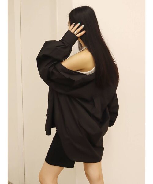 EVRIS（エヴリス）の「ボリュームスリーブベーシックシャツ（シャツ/ブラウス・レディース・ブラック/ホワイト・FREE）」の12枚目の写真